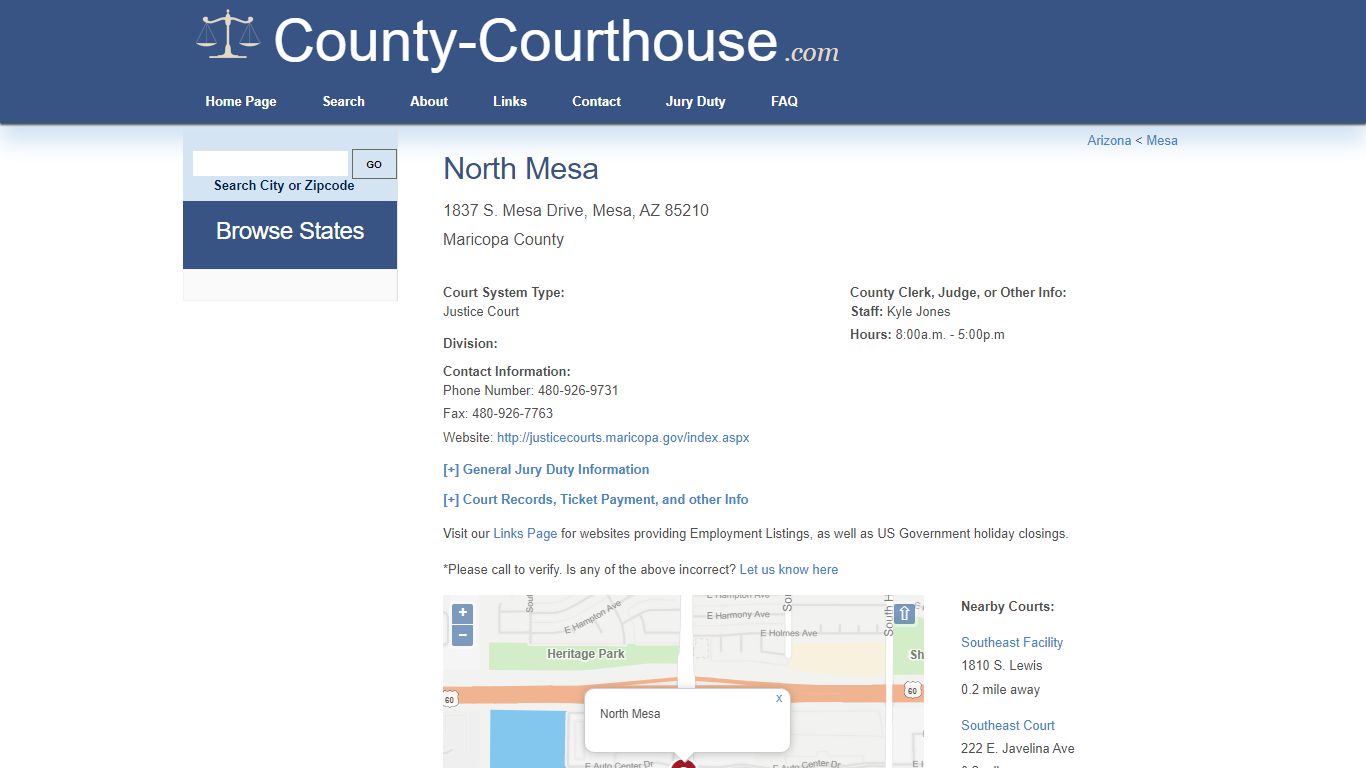 North Mesa in Mesa, AZ - Court Information